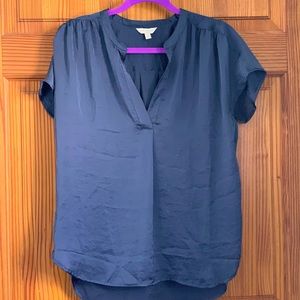 NWOT Lucky Brand Satin Midnight Blue Shirt,  Med